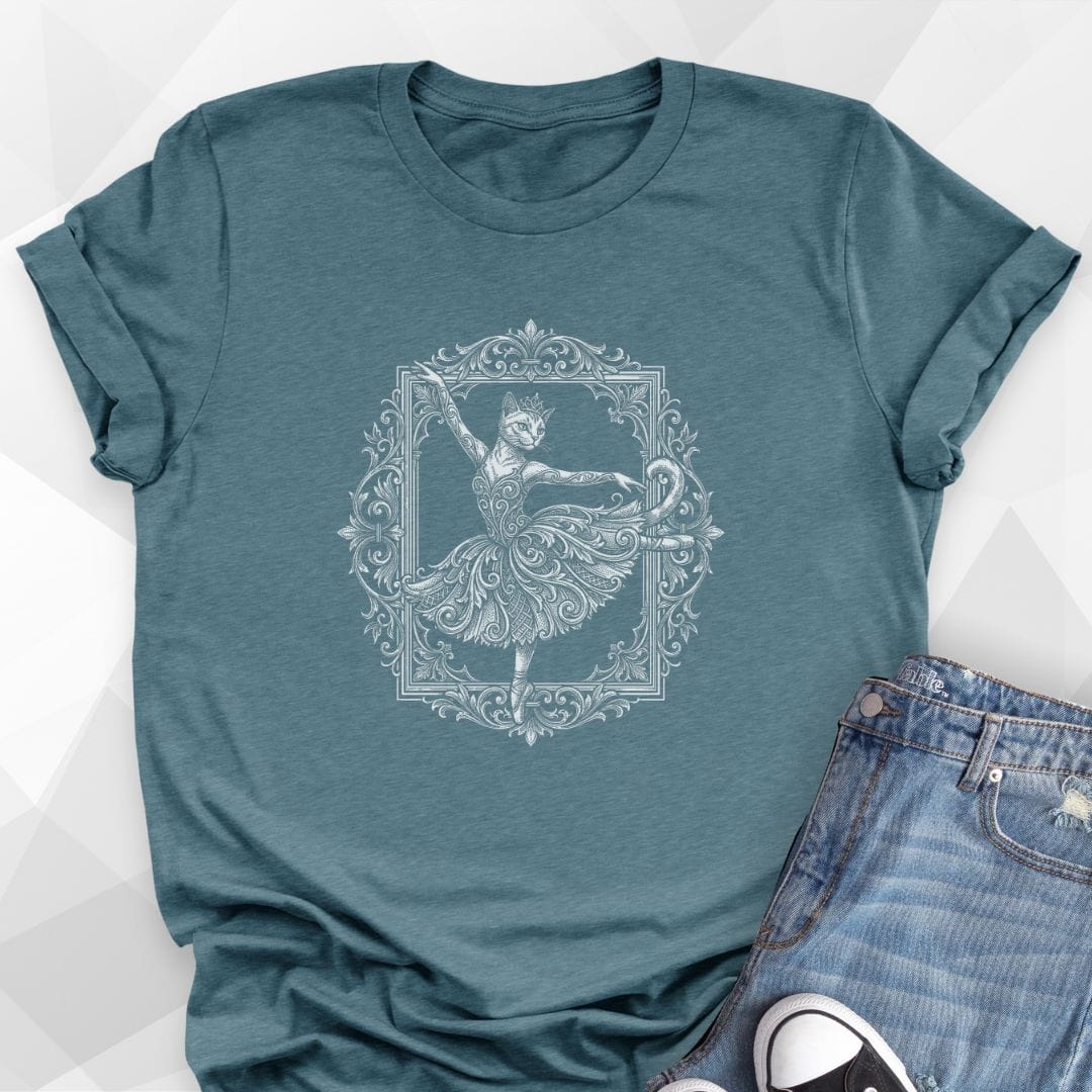 Ballet Cat Pique Turn - Heather Deep Teal