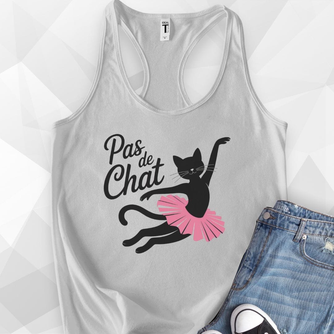 Pas De Chat Kitty Tank Top - heather grey.jpg