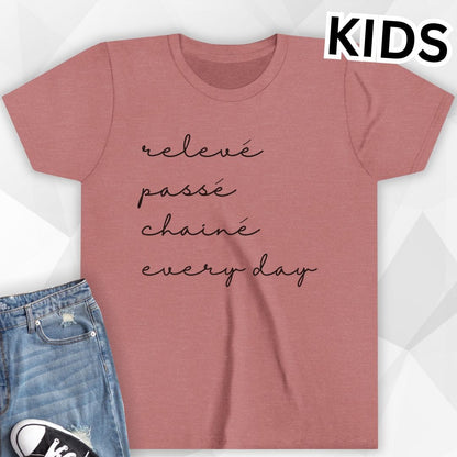 KIDS Releve, Passe, Chaine, Every Day T-shirt - Heather Mauve
