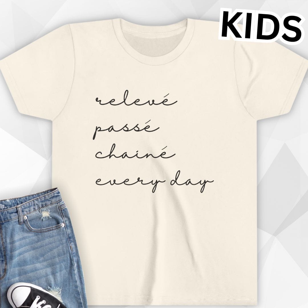 KIDS Releve, Passe, Chaine, Every Day T-shirt - Natural