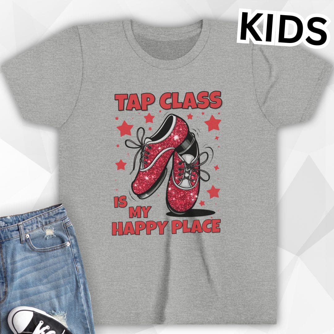 KIDS Tap Class Is My Happy Place T-Shirt - Athletic Heather