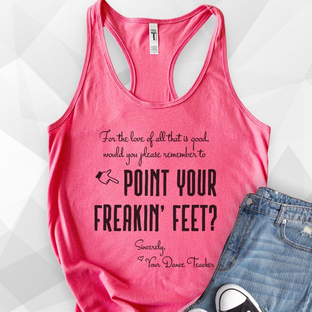 Freakin' Feet Tank Top - Solid Hot Pink