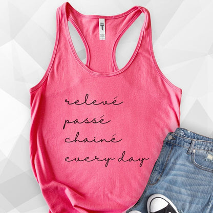 Releve, Passe, Chaine, Every Day Tank Top - Solid Hot Pink