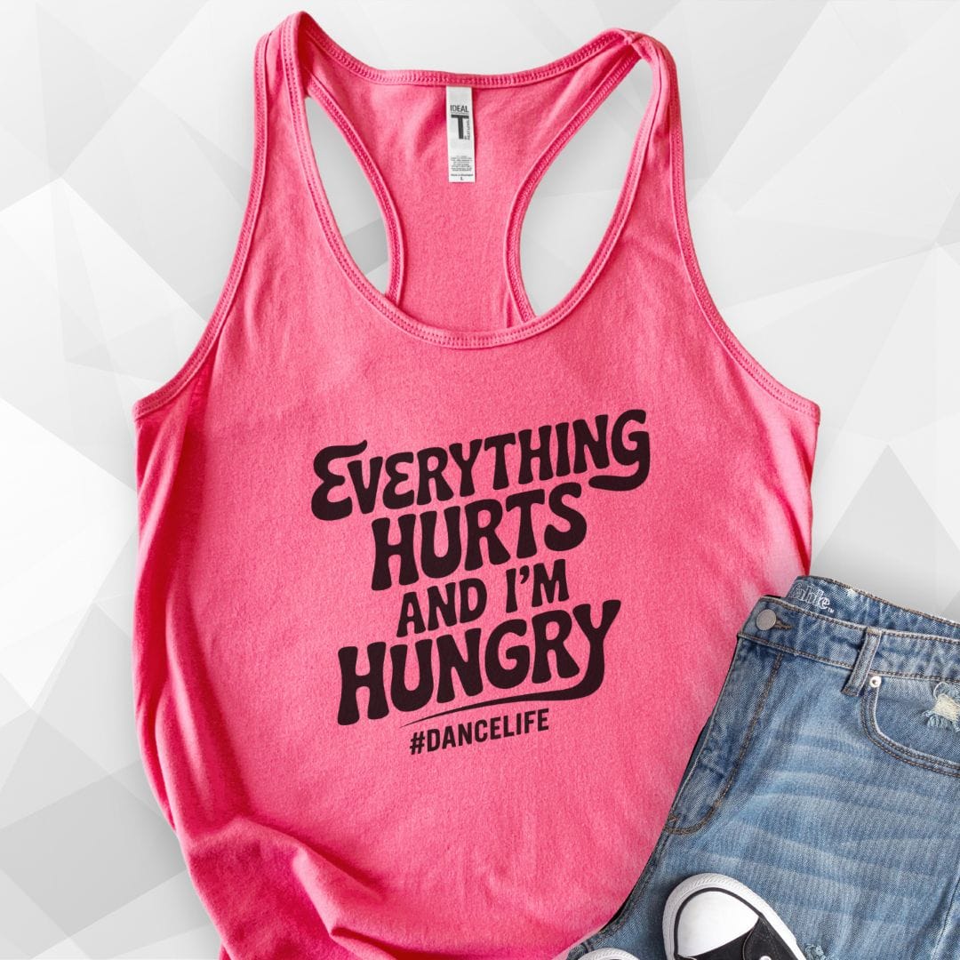 Everything Hurts Tank Top - Solid Hot Pink
