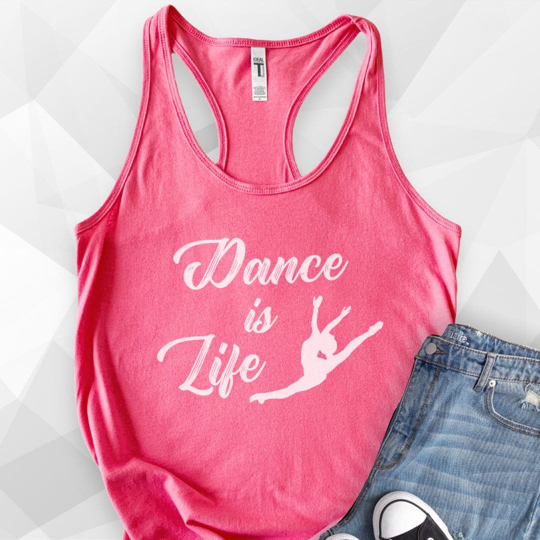 Dance Is Life Tank Top - Solid Hot Pink