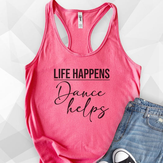 Life Happens Tank Top - Solid Hot Pink
