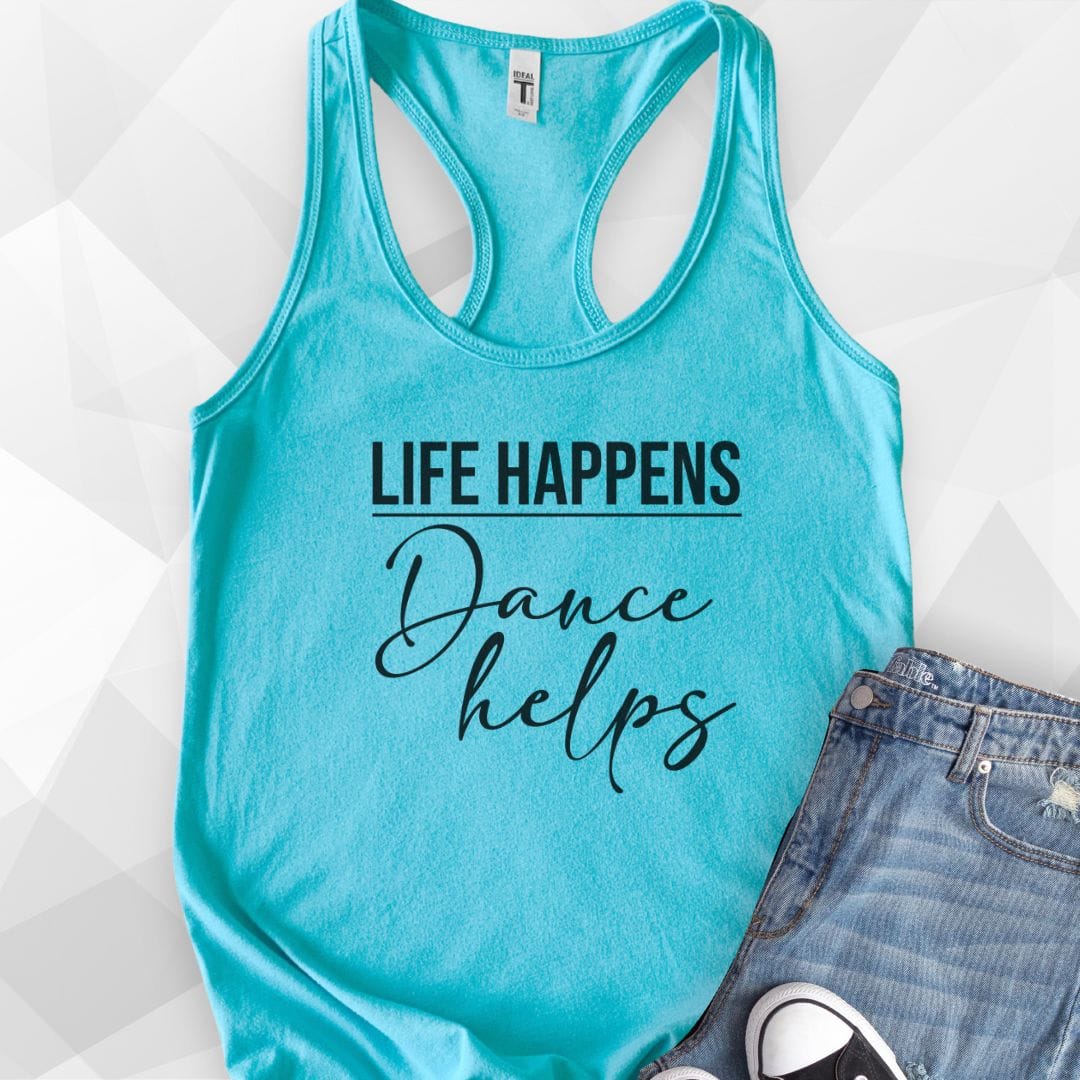 Life Happens Tank Top - Solid Tahiti Blue