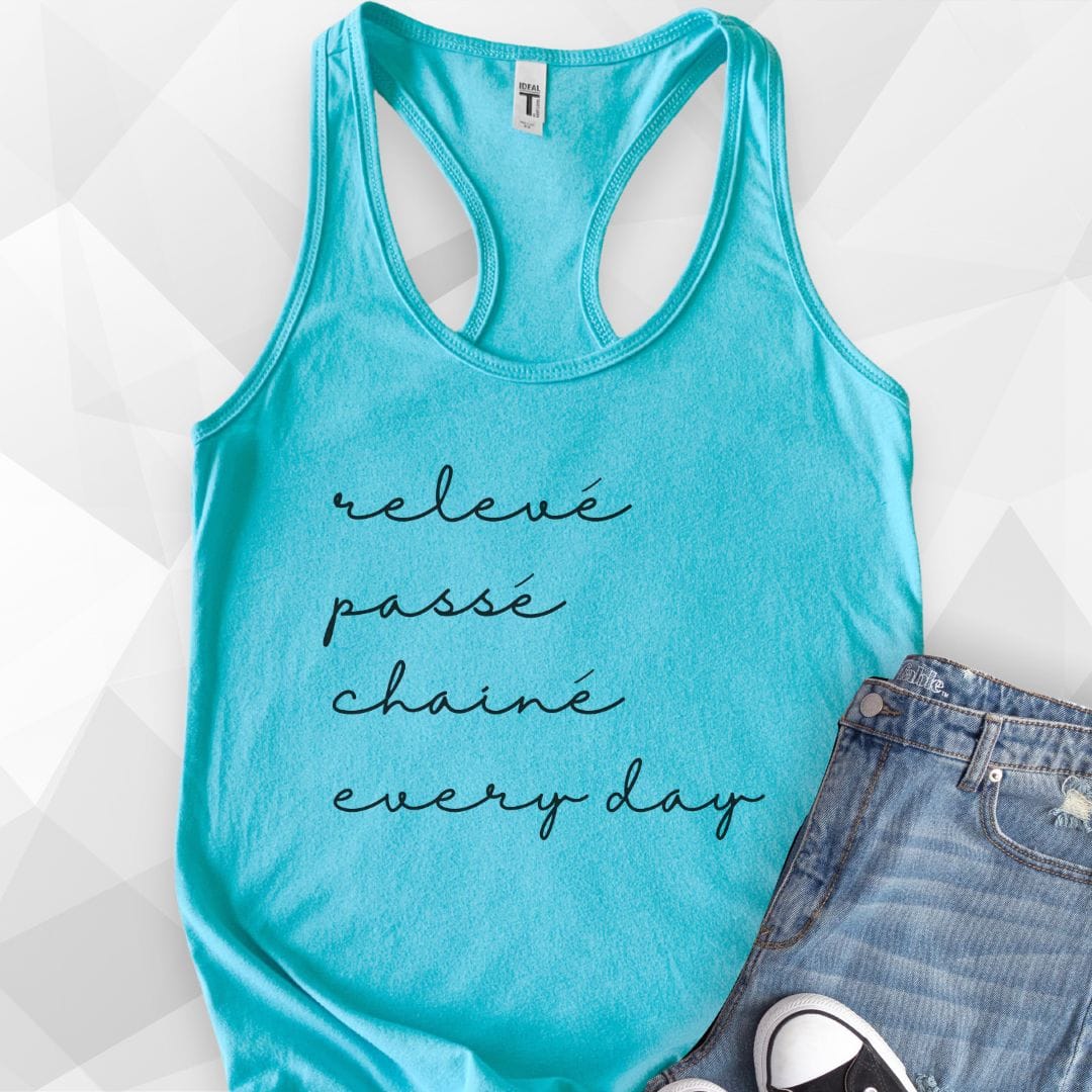 Releve, Passe, Chaine, Every Day Tank Top - Solid Tahiti Blue