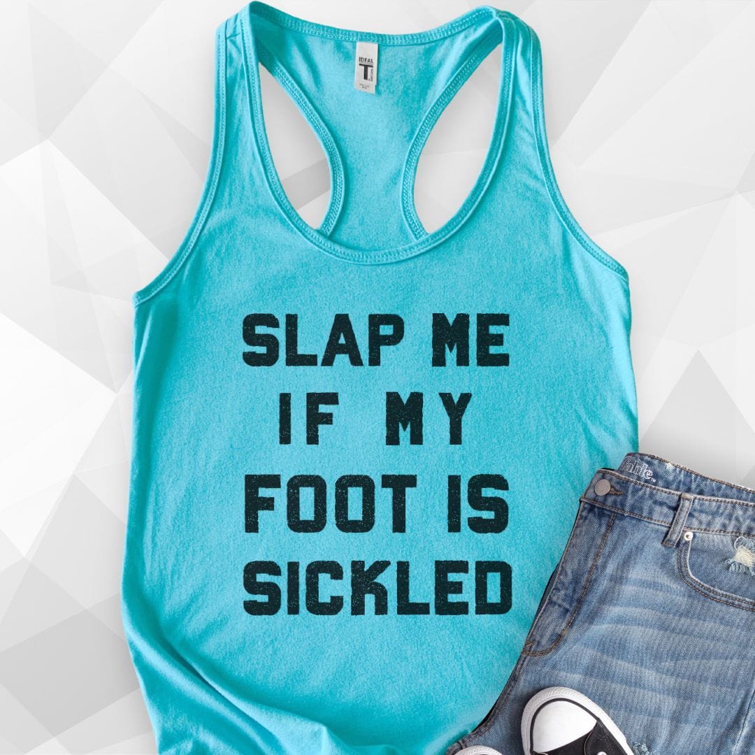 Slap Me If My Foot Is Sickled Tank Top - Solid Tahiti Blue