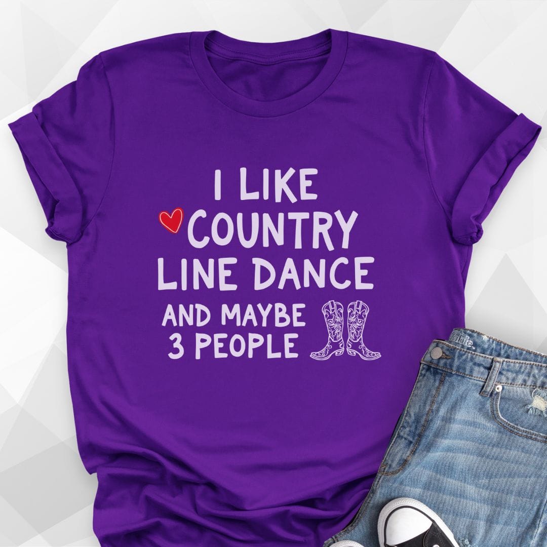 Country Line Dance & 3 People T-shirt - team purple