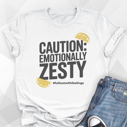 Emotionally Zesty T-shirt - white