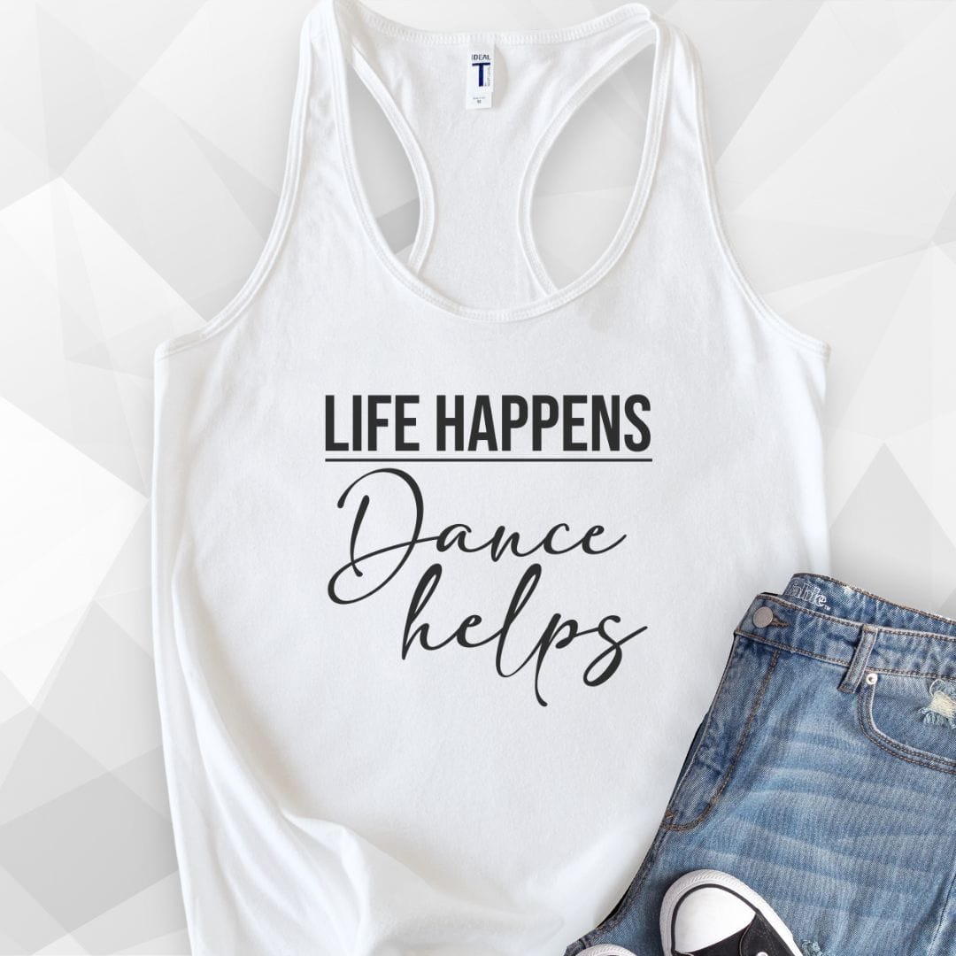 Life Happens Tank Top - Solid White