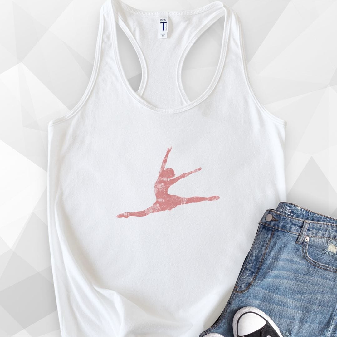 Grande Jete Ballet Tank Top - white